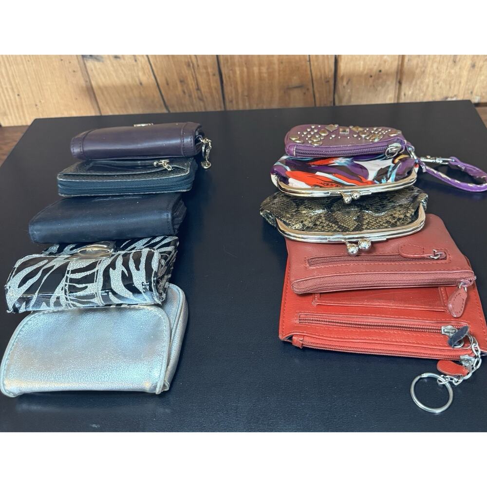 Coin Purses & Card Holders Mixed Styles Lot of 10 - Picture 5 of 14